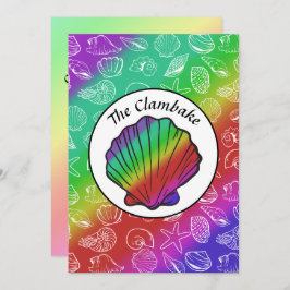 Clambake Rainbow Clam Shellfish Muster Cookout Einladung