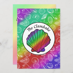 Clambake Rainbow Clam Shellfish Muster Cookout Einladung