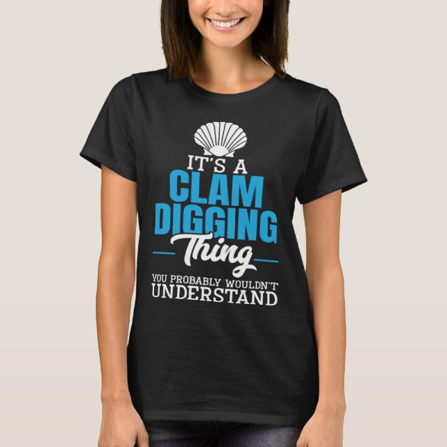 Clamming Sea Shell Collecting Clam Digging Razor C T-Shirt (Vorderseite)