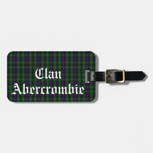 Clan Abercrombie Tartan individuell anpassbar Gepäckanhänger (Vorderseite horizontal)