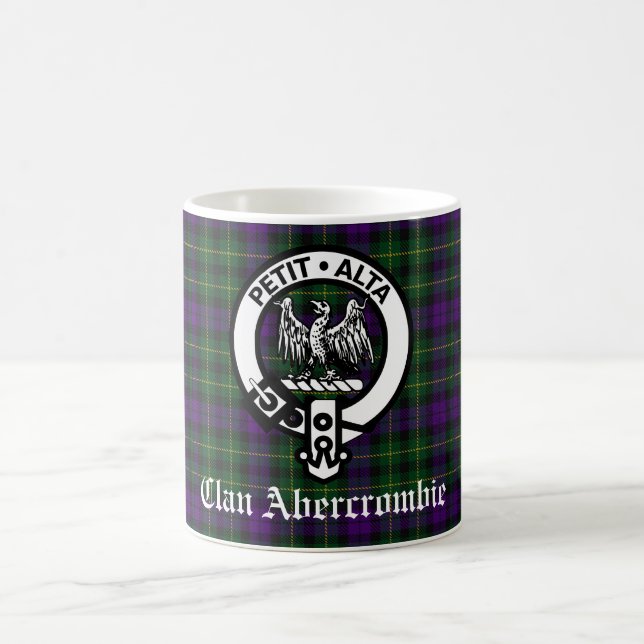 Clan Abercrombie Wappen Abzeichen & Tartan Kaffeetasse (Mittel)