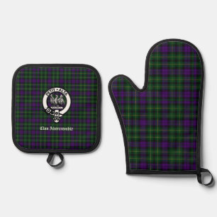 Clan Abercrombie Wappen & Tartan Ofenhandschuh & Topflappen-Set