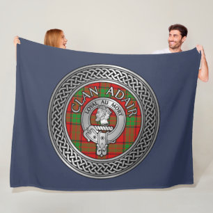 Clan Adair Wappen & Tartan Knot Fleecedecke