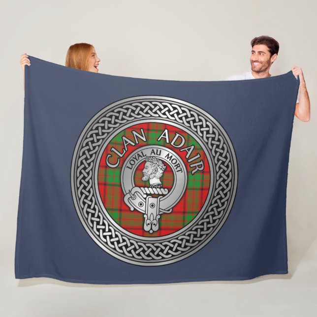 Clan Adair Wappen & Tartan Knot Fleecedecke (Beispiel)