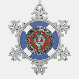 Clan Adair Wappen & Tartan Knot Schneeflocken Zinn-Ornament