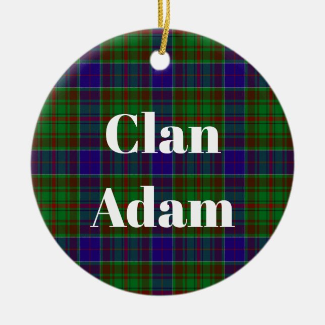 Clan Adam Hunting Tartan Keramik Ornament (Vorne)