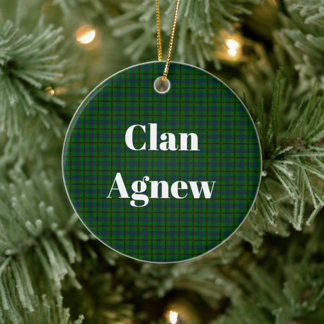 Clan Agnew Hunting Tartan Keramik Ornament (Baum)