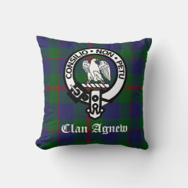 Clan Agnew Wappen Abzeichen und Tartan Kissen