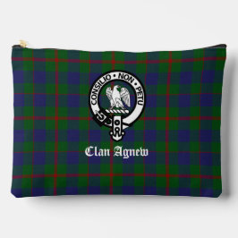Clan Agnew Wappen Abzeichen und Tartan Zubehörtasche