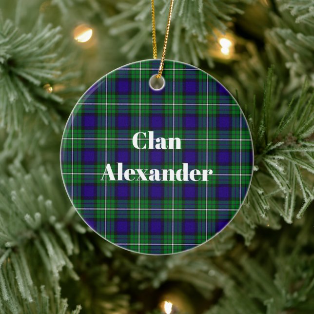 Clan Alexander Tartan Keramik Ornament (Baum)