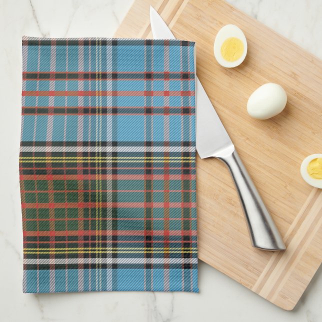 Clan Anderson Kariert Tartan Aquamarin Brown Karo Geschirrtuch (Viertel Falte)