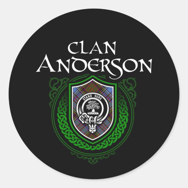 Clan Anderson Scottish Family Tartan Runder Aufkleber (Vorderseite)