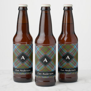 Clan Anderson Tartan Beer Bottle Label Bierflaschenetikett