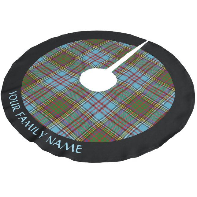 Clan Anderson Tartan Brushed Polyester Tree Skirt Weihnachtsbaumdecke (Schrägansicht)