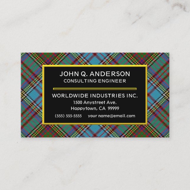 Clan Anderson Tartan Kariert Visitenkarte (Vorderseite)