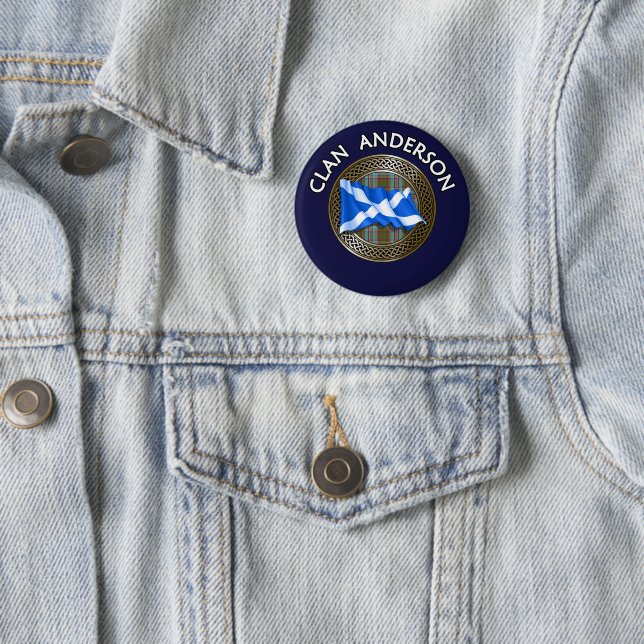 Clan Anderson Tartan Knot & Flag Button (Beispiel)