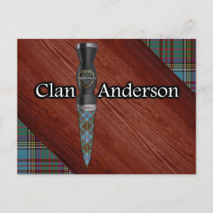 Clan Anderson Tartan Sgian Dubh Blade Postkarte