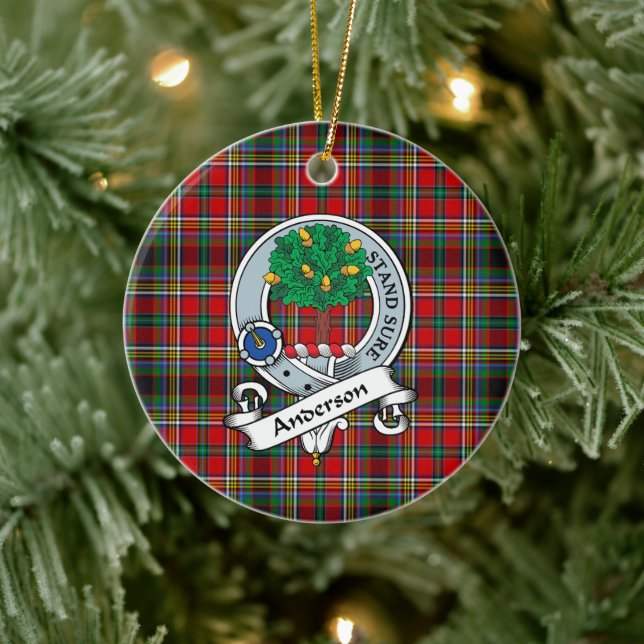 Clan Anderson von Arbrake Abzeichen Tartan Kariert Keramik Ornament (Baum)