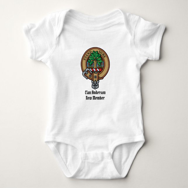 Clan Anderson Wappen Baby Bodysuit Strampler (Vorderseite)