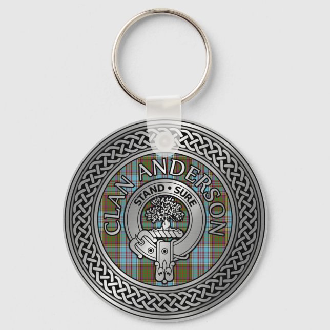 Clan Anderson Wappen & Tartan Knot Schlüsselanhänger (Vorderseite)