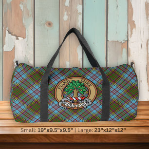 Clan Anderson Wappen über Tartan Duffle Bag