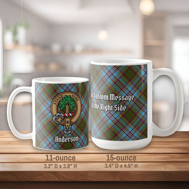 Clan Anderson Wappen über Tartan Kaffeetasse (Von Creator hochgeladen)