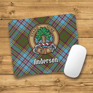 Clan Anderson Wappen über Tartan Mousepad