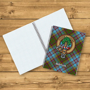Clan Anderson Wappen über Tartan Notizbuch
