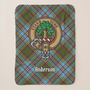 Clan Anderson Wappen über Tartan Sherpadecke