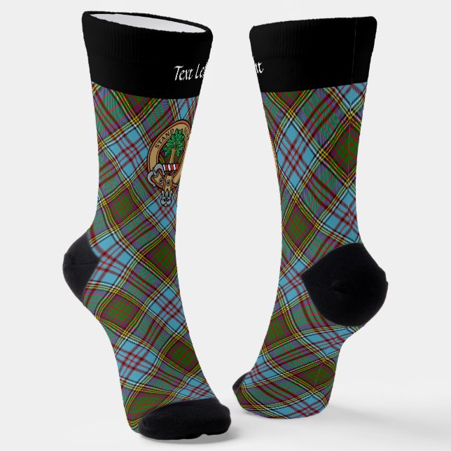 Clan Anderson Wappen über Tartan Socks Socken (Gewinkelt)