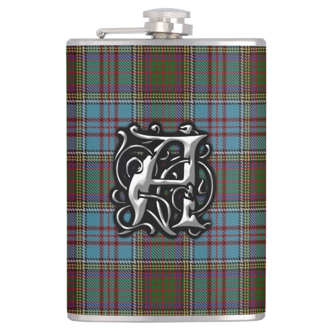 Clan-Andersontartan-alte Schottland-Flasche Flachmann (Vorderseite)