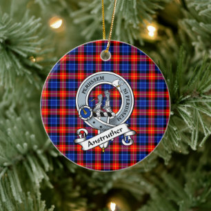Clan Anstruther Abzeichen Tartan Plaid Keramik Ornament