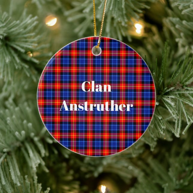 Clan Anstruther Tartan Keramik Ornament (Baum)