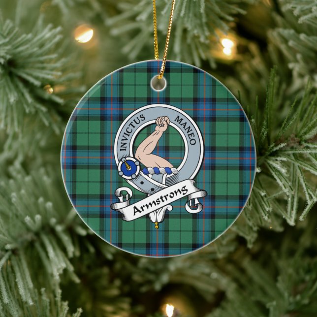 Clan Armstrong Ancient Badge Tartan Plaid Keramik Ornament (Baum)