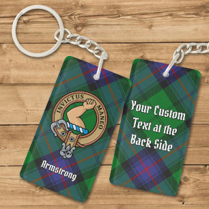 Clan Armstrong Crest sur Tartan Porte - clé