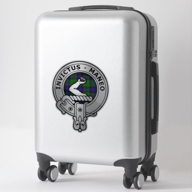 Clan Armstrong Crest & Tartan Sticker (Sur valise)
