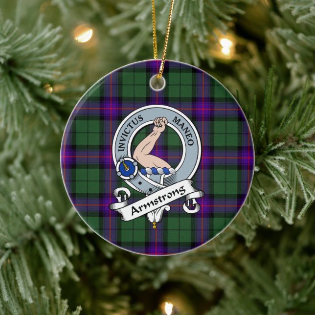 Clan Armstrong Modernes Abzeichen Tartan Kariert Keramik Ornament (Baum)