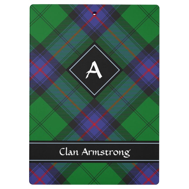 Clan Armstrong Tartan Clipboard Klemmbrett (Rückseite)