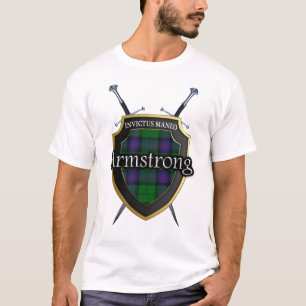 Clan Armstrong Tartan Kariert Shield & Schwerter T-Shirt