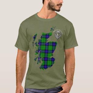 Clan Armstrong Tartan Karte und Wappen T-Shirt