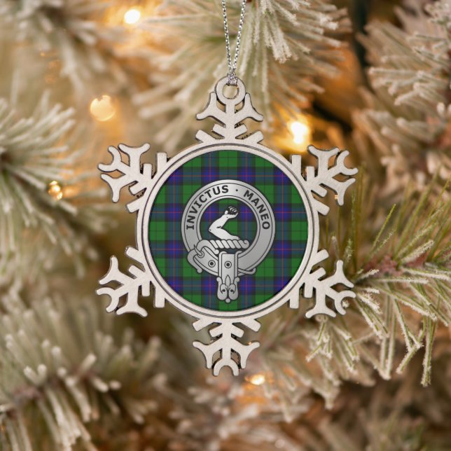Clan Armstrong Tartan Wappen Schneeflocken Zinn-Ornament (Baum)