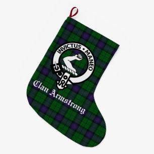 Clan Armstrong Wappen Abzeichen Tartan Großer Weihnachtsstrumpf