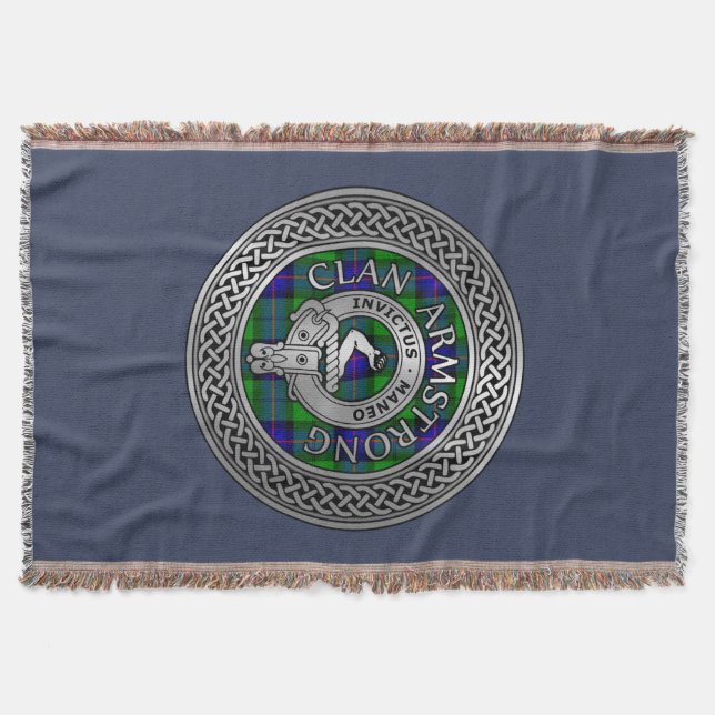 Clan Armstrong Wappen & Tartan Knot Decke (Vorderseite)
