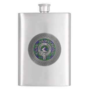 Clan Armstrong Wappen & Tartan Knot Flachmann