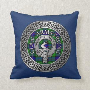 Clan Armstrong Wappen & Tartan Knot Kissen