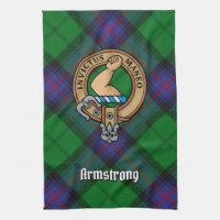 Clan Armstrong Wappen über Tartan Küchentuch