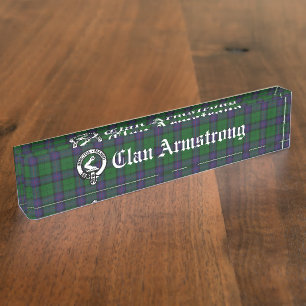 Clan Armstrong-Wappen und Tartan Namensplakette