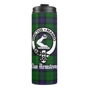 Clan Armstrong-Wappen und Tartan Thermosbecher