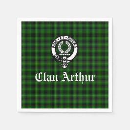 Clan Arthur / MacArthur Wappen & Tartan Serviette