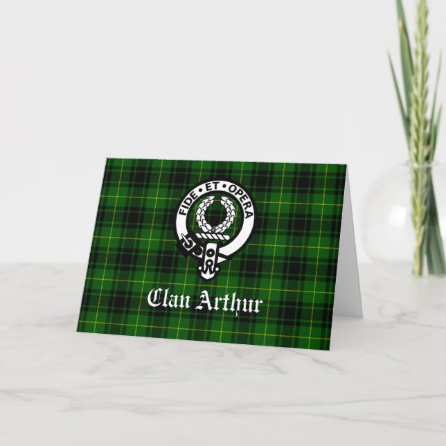 Clan Arthur / MacArthur Wappen und Tartan Karte (Vorderseite)